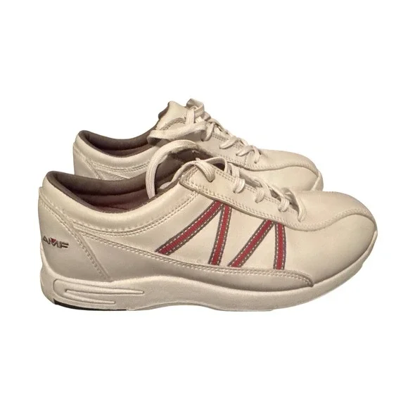 AMF Bowling Shoes Womens 8.5 Leather Athletic Sneakers White Red